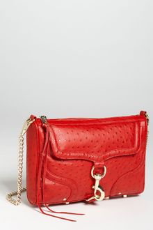 Rebecca Minkoff Mac Ostrich Embossed Clutch - Lyst