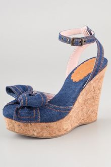 RED Valentino Wedge Bow Sandals - Lyst