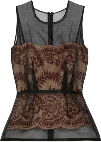  Yenisea Lace and Crepe Peplum Top 