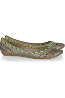 Belle By Sigerson Morrison Laser-cut Leather Ballet Flats - Lyst