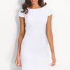 Calvin Klein Cap Sleeve Cotton Jacquard Dress in White - Lyst
