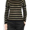 Gucci Metallic Striped Openknit Sweater in Black - Lyst