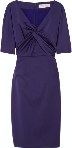  Knot-front Stretch-satin Dress 