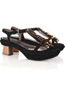 Marni Embellished Platform Suede Sandals - Lyst