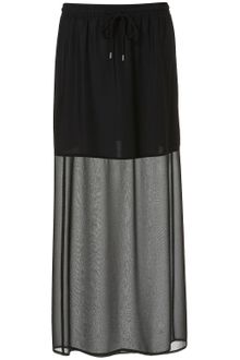 Topshop Sheer Hem Maxi Skirt - Lyst