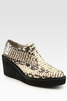 3.1 Phillip Lim Charlie Watersnake Wedge Oxfords - Lyst
