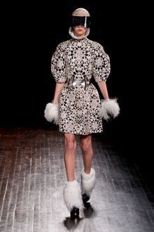 Alexander McQueen Fall 2012 Laser-Cut Pony Skin Doilie Dress - Lyst