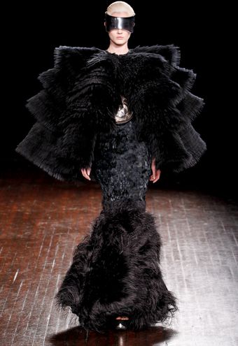 Alexander McQueen Fall 2012 Ostrich Feather Hem Mermaid Gown - Lyst