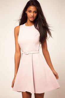 Asos Fit N Flare Dress With Belt - Lyst