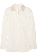 Carven Cotton-poplin and Grosgrain Shirt