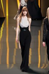 Elie Saab Fall 2012 Sleeveless Drape-Front Evening Gown