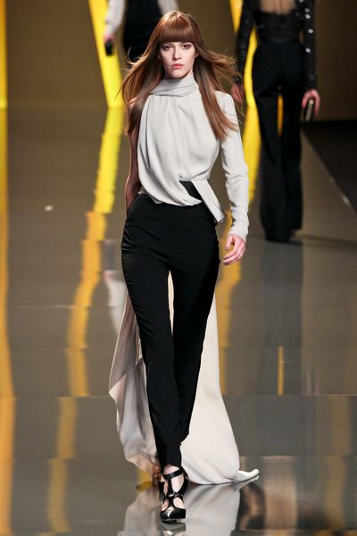 Elie Saab Fall 2012 HighWaisted Slim Leg Pants in Black (natural) - Lyst