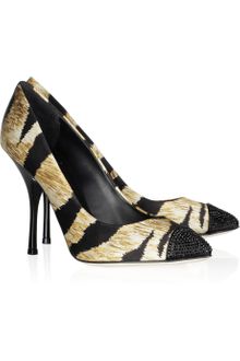 Giuseppe Zanotti Swarovski Crystal-embellished Printed Satin Pumps - Lyst
