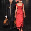 Louis Vuitton Fall 2012 Metallic Shimmer Floral Button Detail Dress in Red - Lyst