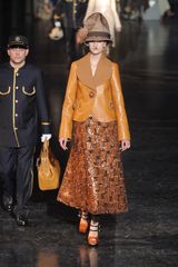 Louis Vuitton Fall 2012 Paillette Embellished Leather Maxi Skirt 