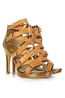 Michael Kors Leonia - Metallic Leather Bootie - Lyst