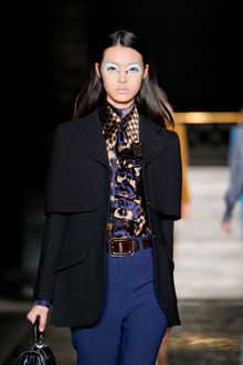 Miu Miu Fall 2012 Blue and Orange Printed Ascot - Lyst