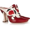 Miu Miu Western Leather Mules in Red - Lyst