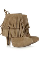 Pedro Garcia Salma Fringed Suede Ankle Boots