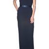 Reem Acra Lace Back Gown in Blue (navy) - Lyst