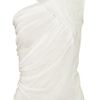 Rick Owens Draped Jersey, Chiffon and Leather Top in White - Lyst