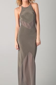 T By Alexander Wang Mesh Silk Combo Long Tank Dress - Lyst