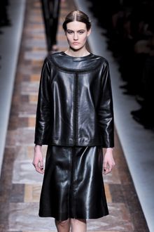 Valentino Fall 2012 Leather Tunic with Front and Back Stitching - Lyst