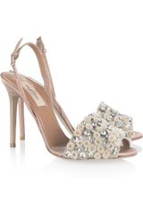 Valentino Crystal-Embellished Satin Sandals