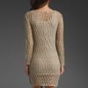 Velvet Daliah Crochet Stitch Dress in Beige (flax) - Lyst
