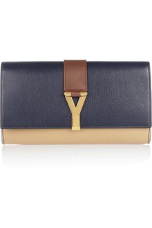 Yves Saint Laurent Chyc Leather Clutch - Lyst