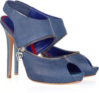 Alexander McQueen Zip Cutout Sandals - Lyst