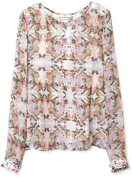 Erdem Antonia Long Sleeve Blouse in Pink (floral) - Lyst