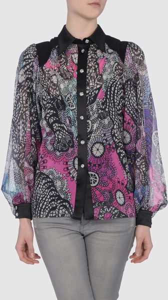 Matthew Williamson Long Sleeve Shirt in Multicolor (grey) - Lyst