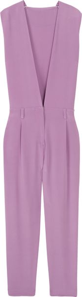 3.1 Phillip Lim Deep V Jumpsuit in Purple - Lyst