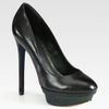 B Brian Atwood Stingrayprint Leather Platform Pumps in Black - Lyst