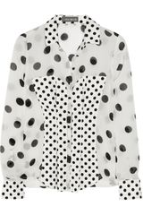 Callula Lillibelle Vivian Polka-dot Chiffon and Stretch-cotton Shirt