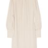 Chloé Embellished Silk Crepe De Chine Dress in Purple (khaki) - Lyst