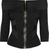 Donna Karan New York Stretchjersey and Linenblend Top in Black - Lyst
