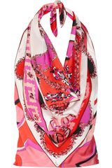 Emilio Pucci Printed Silk-charmeuse Handkerchief Top
