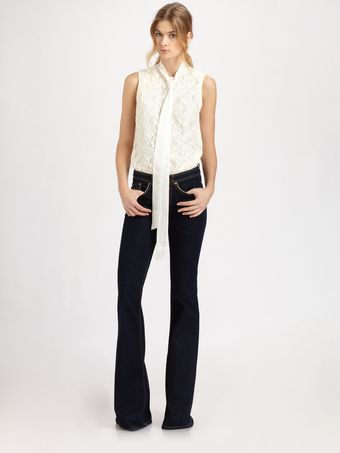 Rachel Zoe Jessica Lace Tiecollar Top - Lyst