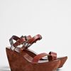 Acne Brown Estelle Wedge Sandal in Brown - Lyst