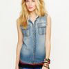 Free People Sleeveless Denim Shirt in Blue (vintage) - Lyst