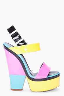 Giuseppe Zanotti Patent Colorblock Sandal - Lyst