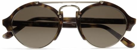 Illesteva Milan Acetate and Metal Roundframe Sunglasses in Brown for Men - Lyst