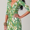 Issa VNeck Long Dress in Green (white) - Lyst