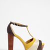 See By Chloé Platform Tbar Sandal in Yellow (multicoloured) - Lyst