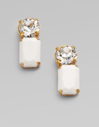 Vionnet Crystal Accented Drop Earrings - Lyst