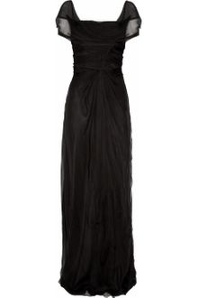 Alberta Ferretti Ruched Silk-chiffon Gown - Lyst