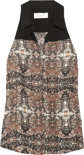A.l.c. Rhea Printed Silkgeorgette Top in Brown - Lyst