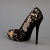 Alexander Mcqueen Lace Covered Pump in Black (nude) - Lyst